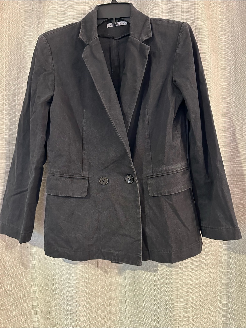 Carmar Black Cotton Double-Button Women's Blazer XS faded look